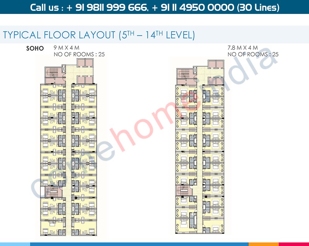5th - 14th Floor Typical Floor Plan